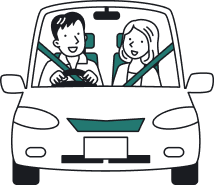 ドライブ中のイラスト