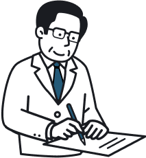 遺言書を書いているおじさんのイラスト